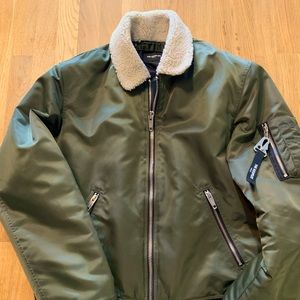 The Kooples Bomber with Removable Sherpa Collar